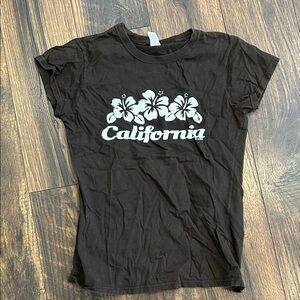 California Floral Black T-Shirt